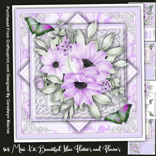 8x8 Mini Kit, Beautiful Lilac Flutters and Flowers
