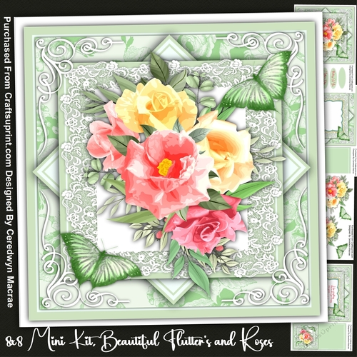 8x8 Mini Kit, Beautiful  Flutters and Roses