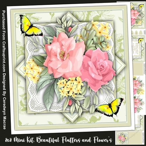 8x8 Mini Kit, Beautiful Flutters and Flowers 