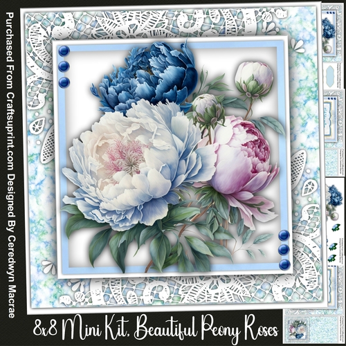 8X8 Beautiful Peony  Roses
