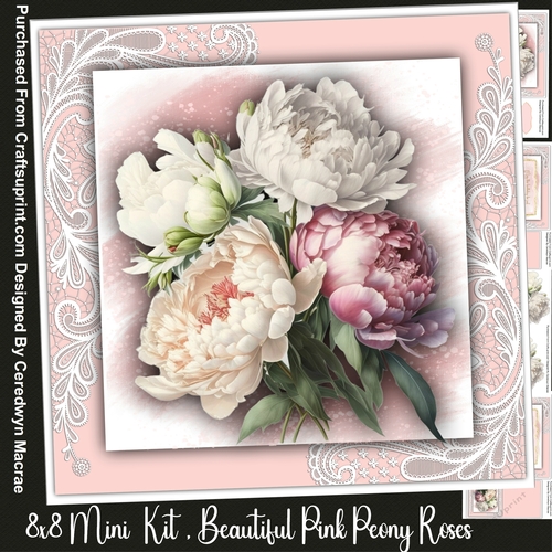 8x8 Mini Kit, Beautiful Pink Peonys 