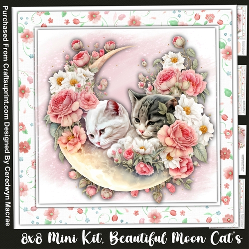 8x8 Mini Kit, Beautiful Moon Cats