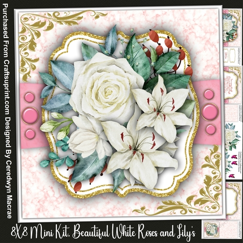 8x8 Mini Kit Beautiful White Roses and Lilys 