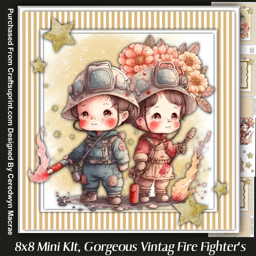 8x8 Mini Kit, Gorgeous Vintage Fire Fighters