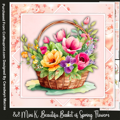 8x8 Mini Kit, Beautiful Basket of spring Flowers 1
