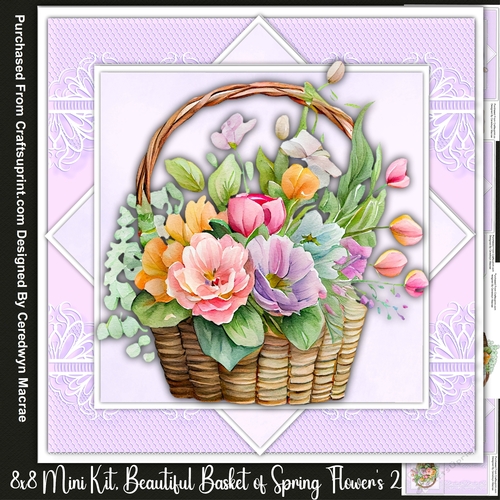 8x8 Mini Kit, Beautiful Basket of spring Flowers 2