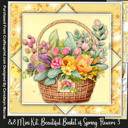 8X8 Mini Kit, Beautiful Basket of Spring Flowers 3