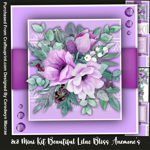 8x8 Mini Kit, Beautiful Lilac Bliss Anemones 
