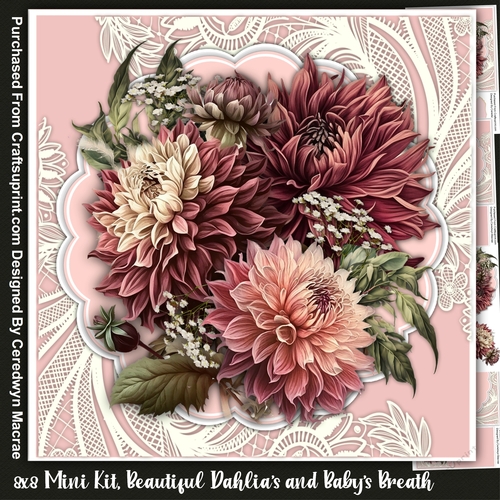 8x8 Mini KIt, Beautiful Dahlias and Babys Breath