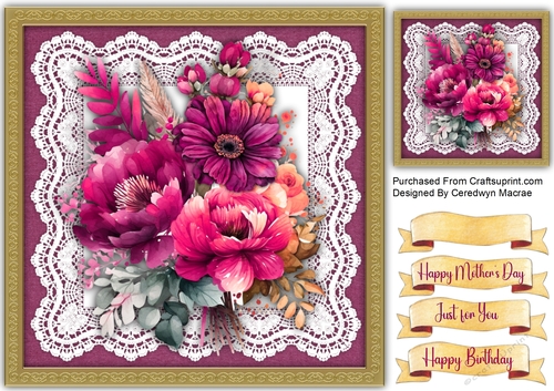 8x8 Beautiful Floral Occasion card 1