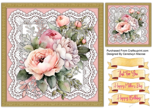 8x8 Beautiful Floral Occasion card  3