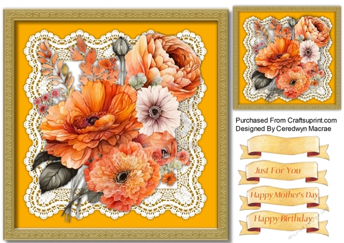 8x8 Beautiful Floral Occasion card  5