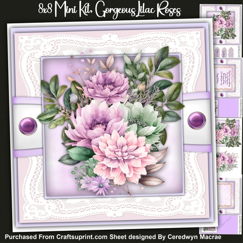 8x8 Mini Kit, Gorgeous Lilac Roses