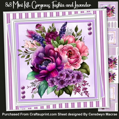 8x8 Mini Kit, Gorgeous Fuchsia and Lavender