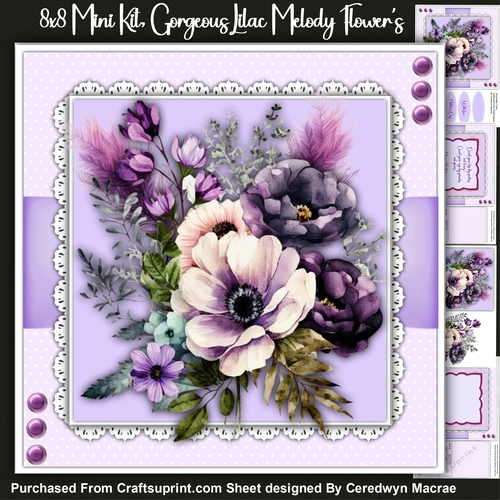 8x8 Mini Kit, Gorgeous Lilac Melody Roses