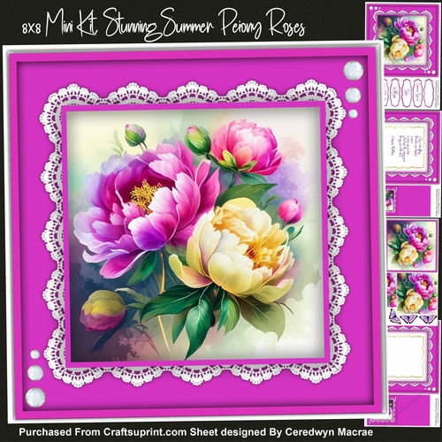 8x8 Mini Kit, Stunning Summer Peony Roses
