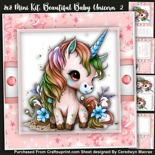 8x8 Mini Kit, Beautiful  Baby Unicorn  2