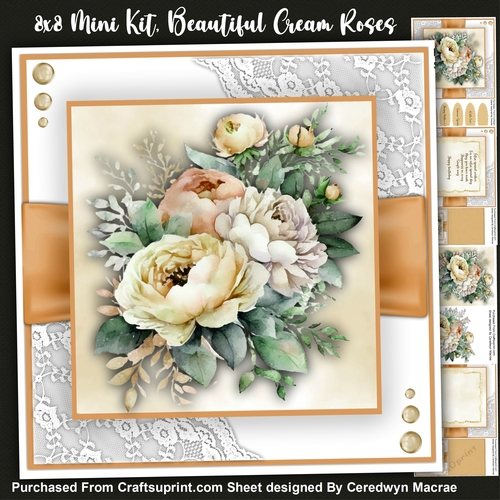 8x8 Mini Kit, Beautiful Cream Roses