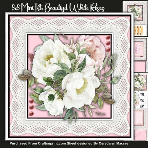 8x8 Mini Kit, Beautiful White Roses