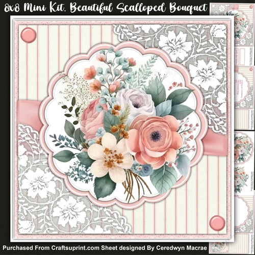 8x8 Mini Kit , Beautiful Scalloped  Rose Bouquet