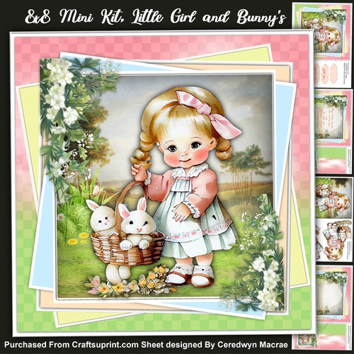 8x8 Mini Kit, Little Girl With Bunnys 1