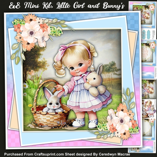 8x8 Mini Kit, Little Girl With Bunnys 2