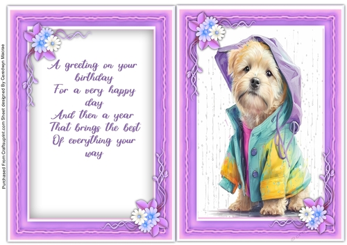 A5 Card and Insert, Rainyday Pup 2