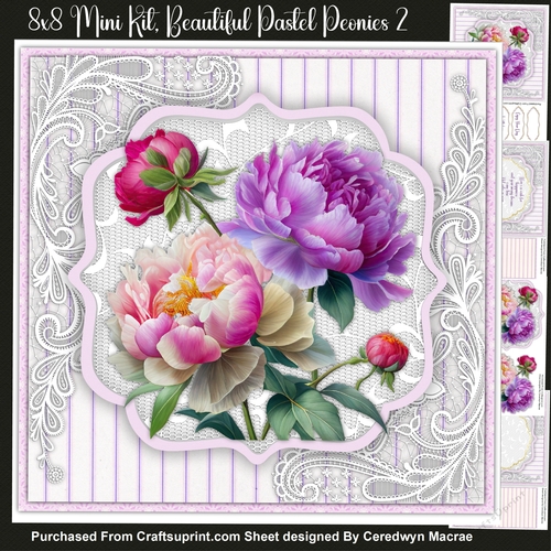 8x8 Mini Kit , Beautiful Pastel Peonies  2