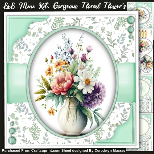 8x8 Mini Kit, Beautiful Floral Flowers , Pyramid