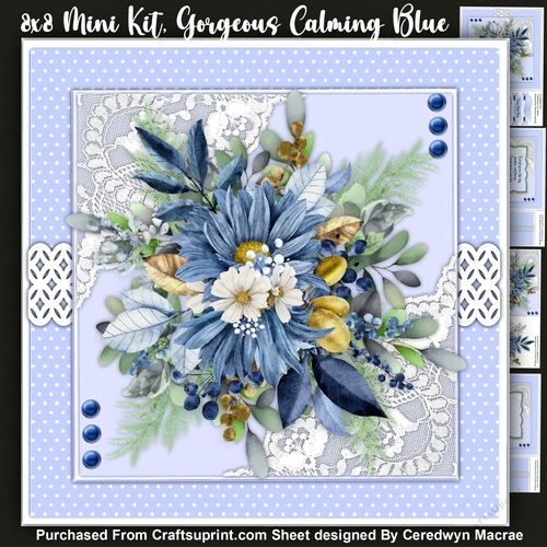 8x8 Mini KIt , Gorgeous Calming Blue