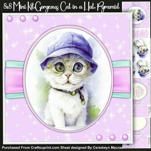 8x8 Mini Kit, Gorgeous Cat in a Hat , Pyramid