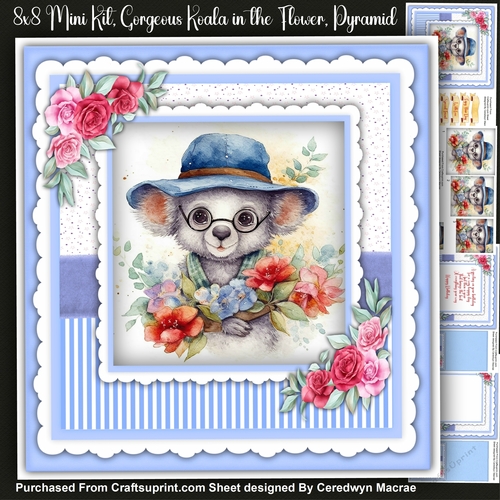 8x8 Mini Kit, Gorgeous Koala in the Flowers , Pyramid 
