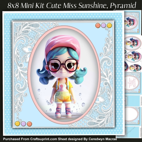 8x8 Mini Kit, Cute Miss Sunshine , Pyramid 