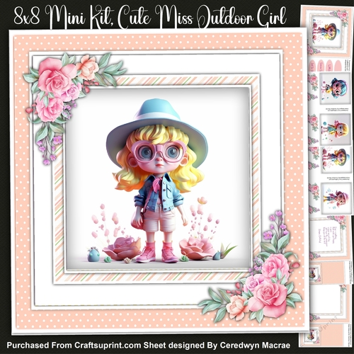8x8 Mini Kit, Cute Miss Outdoor Girl 