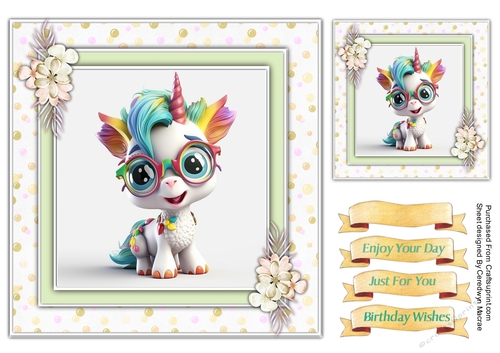 7x7 Gorgeous Cute Unicorn