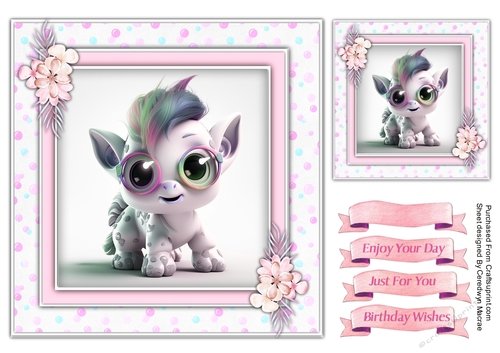 7x7 Gorgeous Little Unicorn