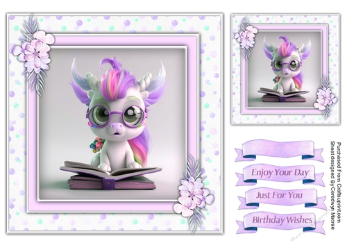 7x7 Gorgeous Story Teller Unicorn