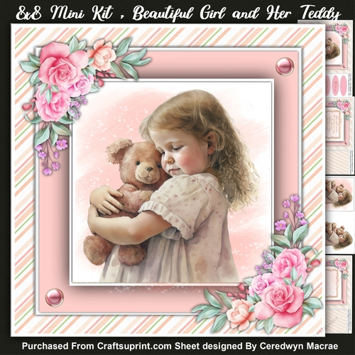 8x8 Mini Kit , Beautiful Girl and her Teddy 