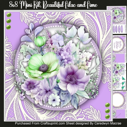8x8 Mini Kit, Beautiful Lilac and Lime 