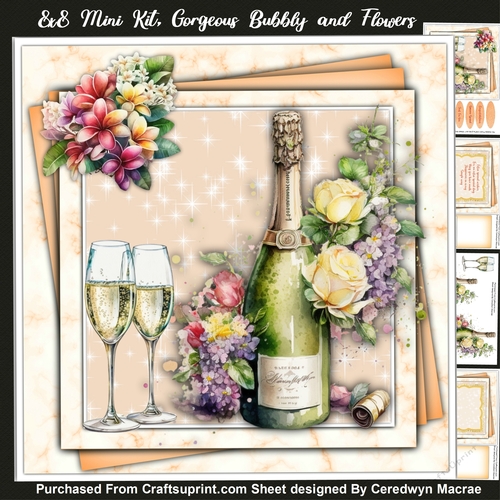 8x8 Mini Kit, Gorgeous Bubbly and Flowers 
