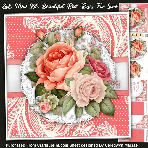 8x8 Mini Kit, Beautiful Red Roses for Love 