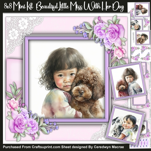 8x8 Mini Kit, Beautiful Little Miss with Her Dog