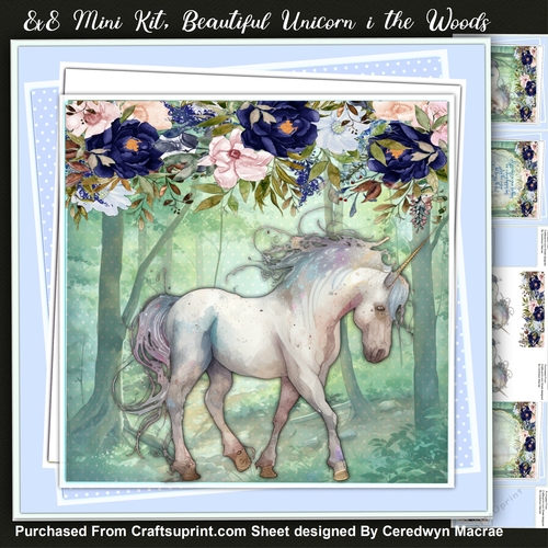 8x8 Mini Kit, Beautiful Unicorn In the Wood