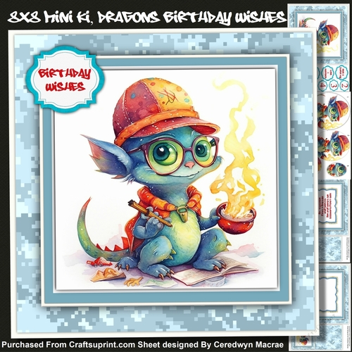 8x8 Mini Kit, Dragons Birthday Wishes, Pyramid