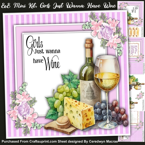 8x8  Mini Kit, Girls Just Wanna Have Wine
