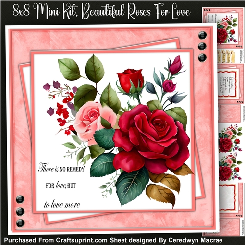 8x8 Mini Kit, Beautiful Roses For Love 