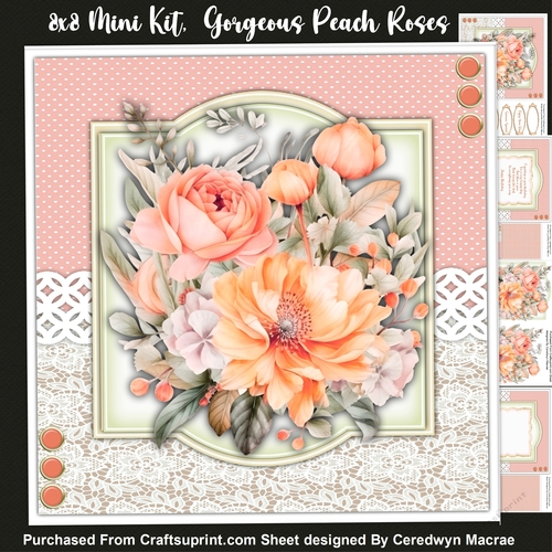 8x8 Mini Kit, Beautiful Peach Roses