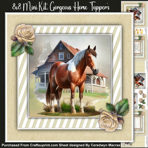 8x8 Mini Kit, Beautiful Horse Toppers