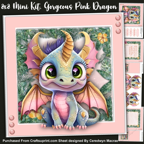 8x8 Mini Kit, Gorgeous Pink Dragon