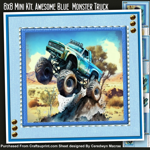 8x8 Mini Kit, Awesome  Blue Monster Truck